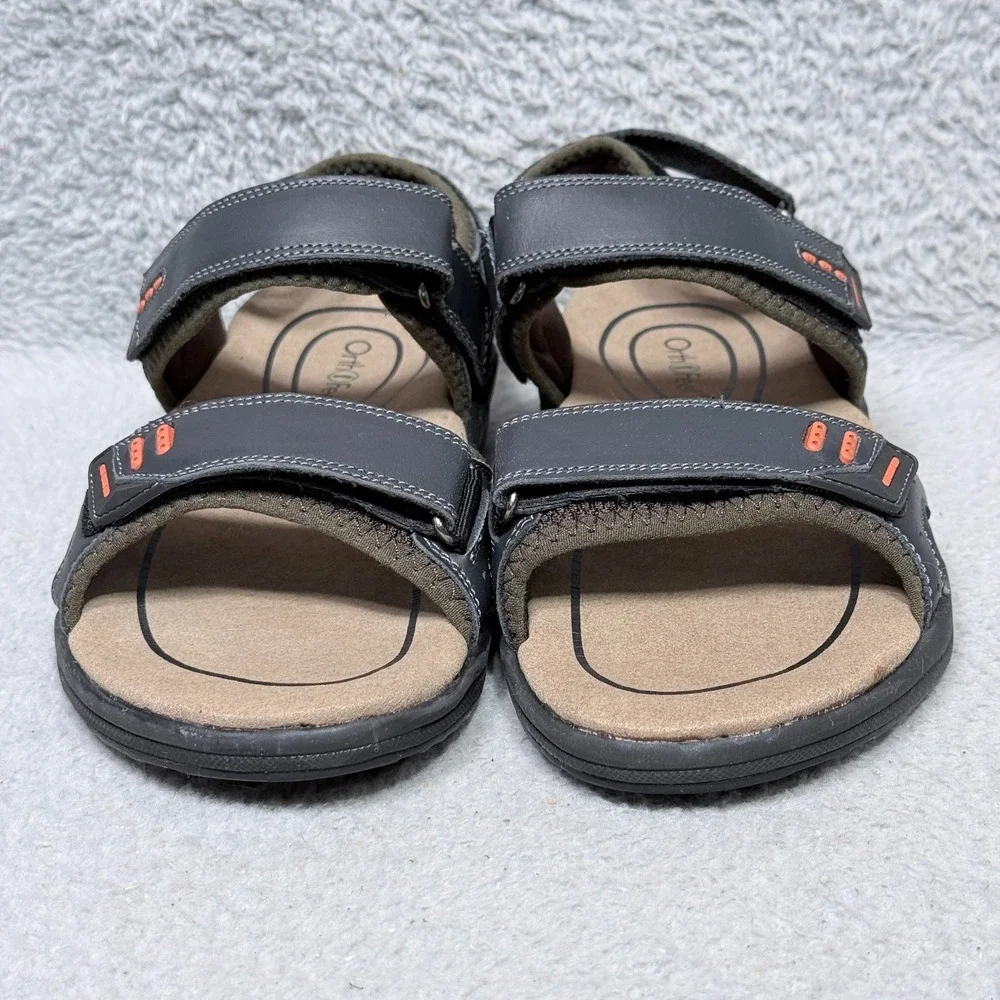 Orthofeet Cambria Mens Size 7 Extra Wide Sandals Shoes Black Brown Leather